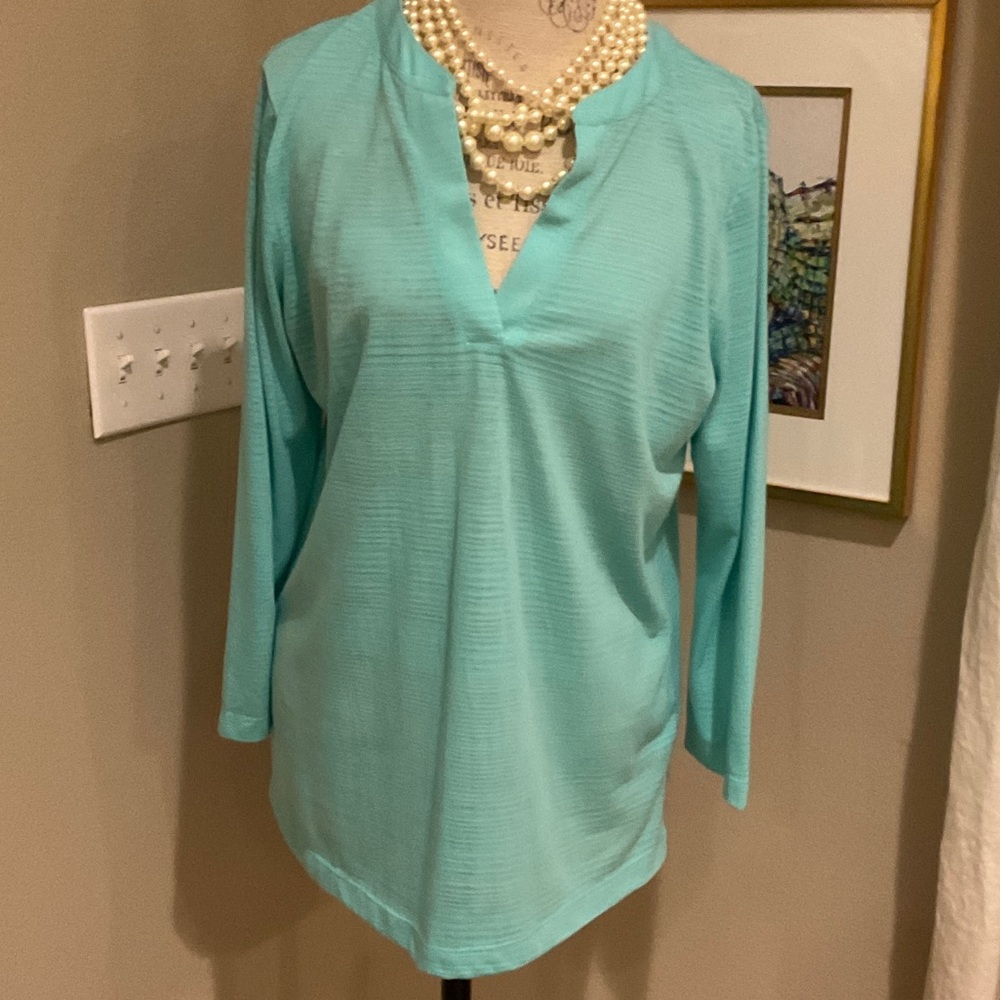 Talbots Teal V-Neck Tunic